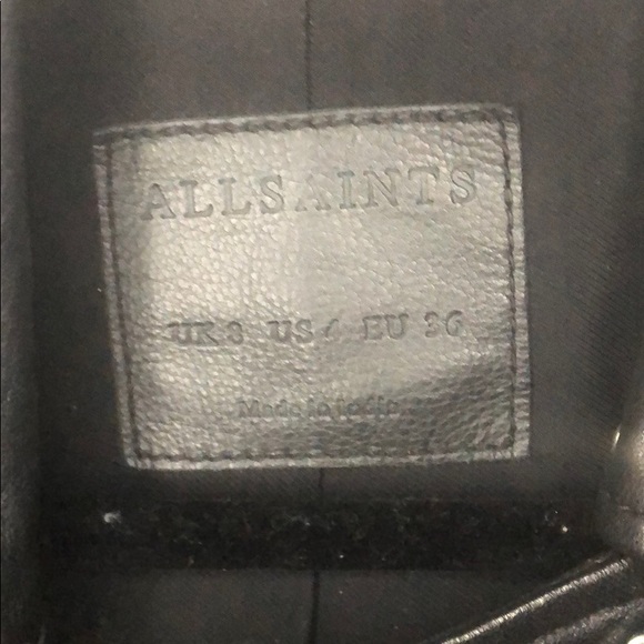 All Saints Black Studded Leather Jacket - Size 4 - Picture 4 of 4